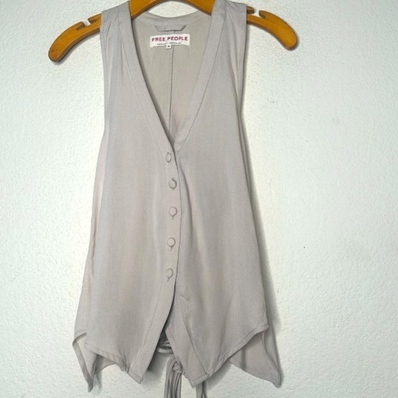 NWOT Free People Sheena Vest in Beige Size Medium - Picture 9 of 16